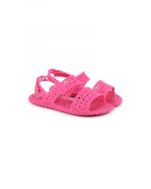 Sandales Mini milissa avec bride velcro en rose
