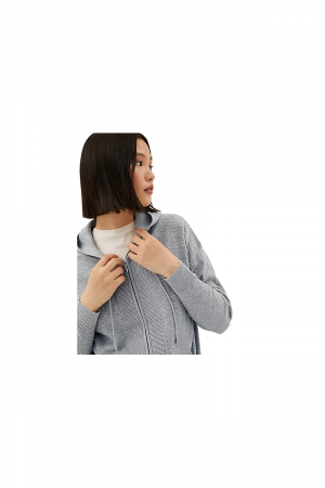 M&S_Sweat à capuche zippé décontracté texturé doux au toucher