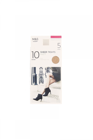 M&S Lot de 5 collants 10 deniers