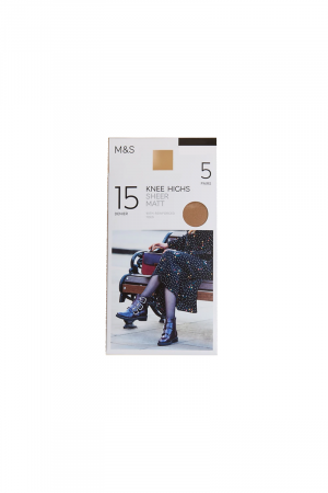 m&s Lot de 5 mi-bas mats 15 deniers