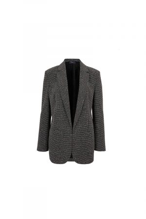 M&S Blazer texturé en jersey, coupe décontractée Noir Assorti | Manteaux