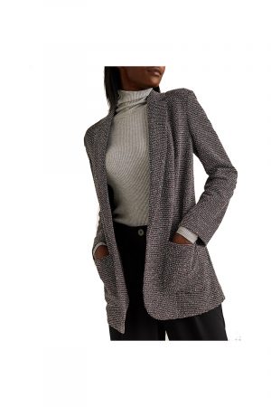 M&S Blazer texturé en jersey, coupe décontractée Noir Assorti | Manteaux