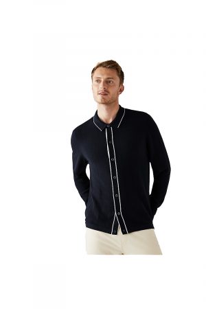M&S Polo tricoté texturé riche en coton