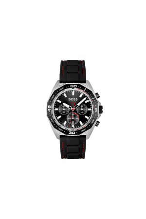 Hugo Boss Montre chronographe en silicone noir pour homme