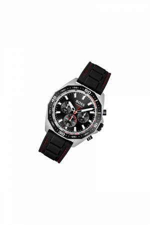 Hugo Boss Montre chronographe en silicone noir pour homme