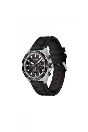 Hugo Boss Montre chronographe en silicone noir pour homme