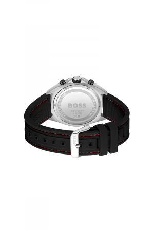 Hugo Boss Montre chronographe en silicone noir pour homme