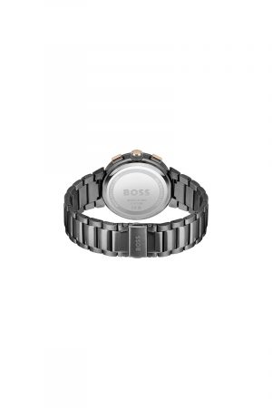 Hugo Boss One Chronographe Cadran Rouge Bracelet En Acier Inoxydable Gunmetal