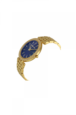 Michael Kors Darci Montre À Cadran Bleu Et Bracelet En Acier Doré