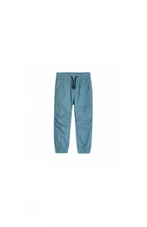 Pantalon bleu clair avec taille élastique et bande élastique autour des chevilles