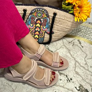 Sandale en tissus à semelle confort