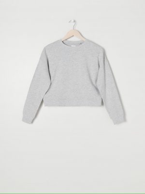 Sinsay Sweat-shirt oversize avec bordures côtelées